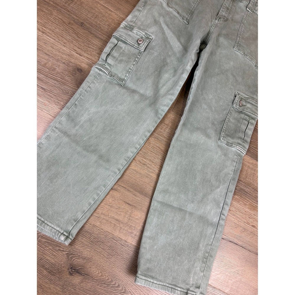 Vervet Los Angeles Sage Green Cargo Pants Straight Leg Stretch V3376AGS Size 31 - Picture 5 of 13